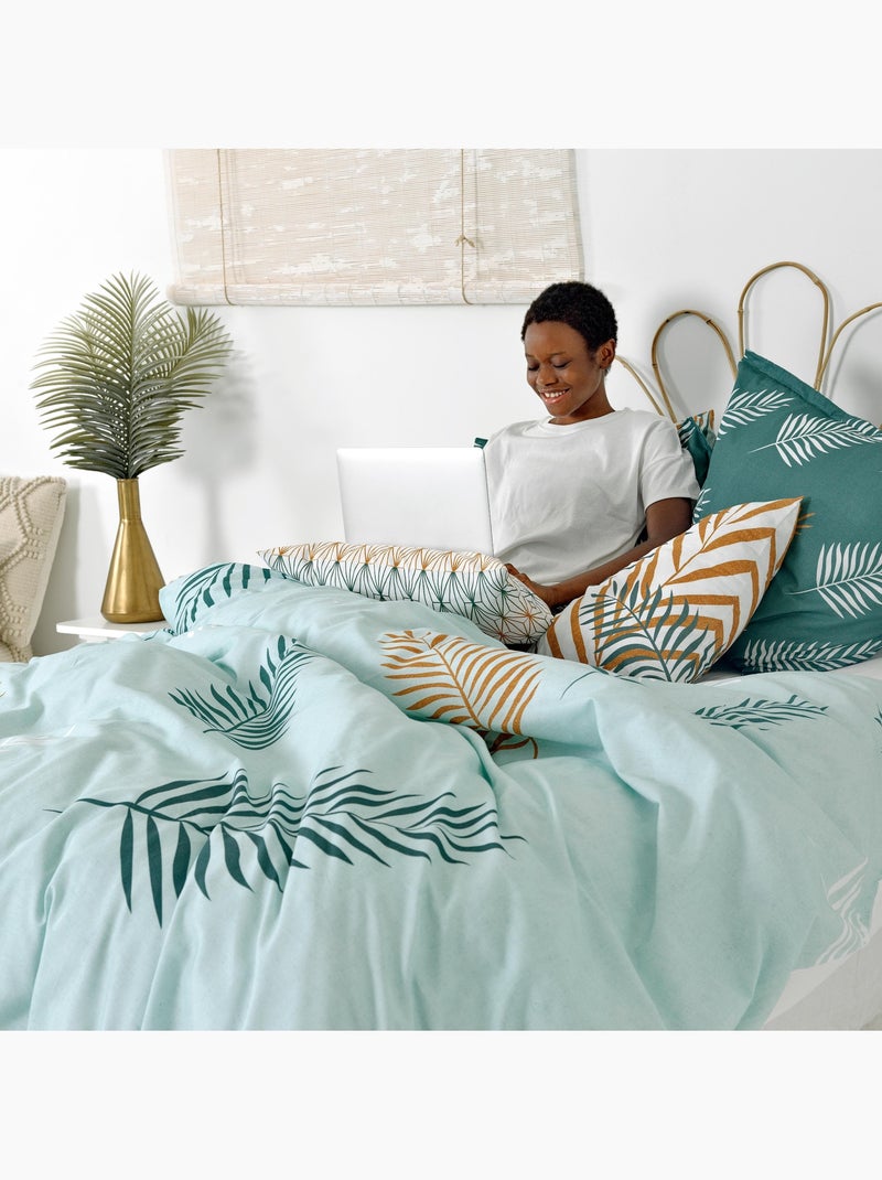 Housse de couette Foliage mint "Happyfriday" Multicolore - Kiabi