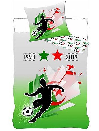 Housse de Couette Football Algérie 140x200 cm + taie - Parure de lit microfibre