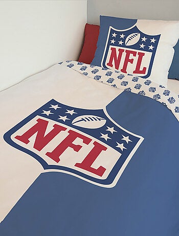 Housse de couette Football Américain Logo NFL 140x200 cm - 100% Coton - Bleu