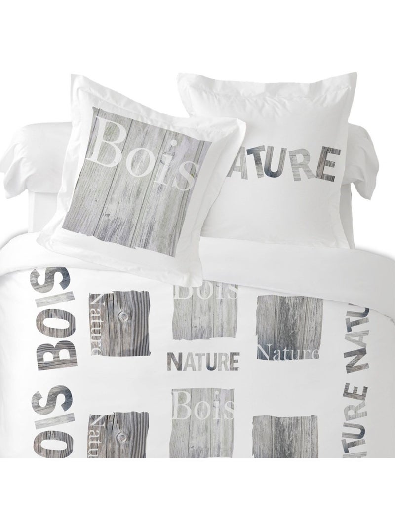 Housse de couette  Forest + taie(s) coton 57 fils Blanc - Kiabi