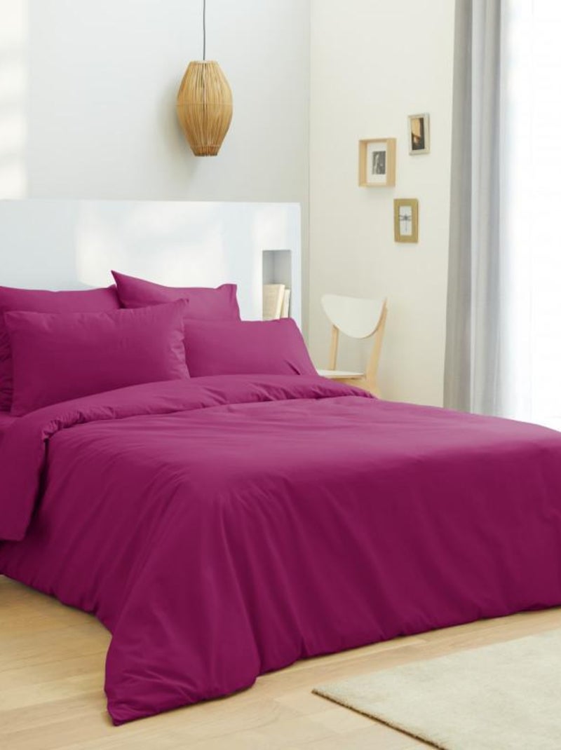 Housse De Couette Fushia 260 X 240 Cm / 100% Coton / 57 Fils/cm² Pour Lit 2 Places "king Size" Rose fushia - Kiabi