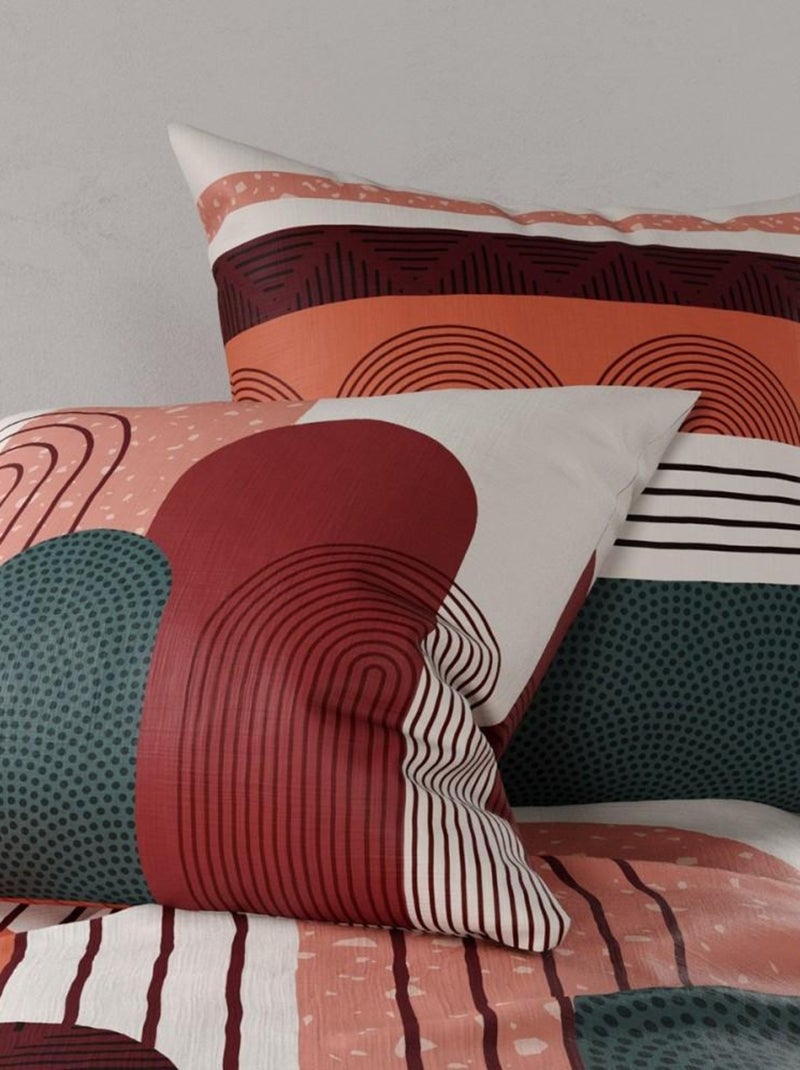 Housse de couette  Galio + taie(s) coton 57 fils Rouge - Kiabi