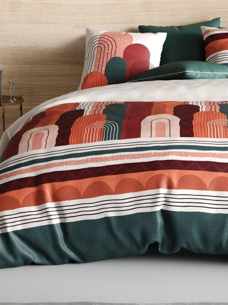 Housse de couette  Galio + taie(s) coton 57 fils Rouge - Kiabi