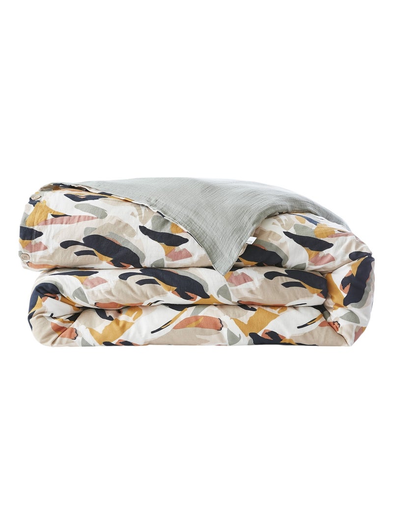 Housse de couette Gaze Coton 200 x 200 cm Julia Vert - Kiabi