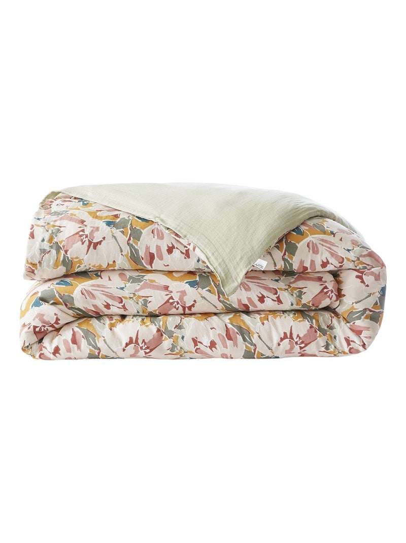 Housse de couette Gaze Coton 220 x 240 cm Clarence Vert - Kiabi