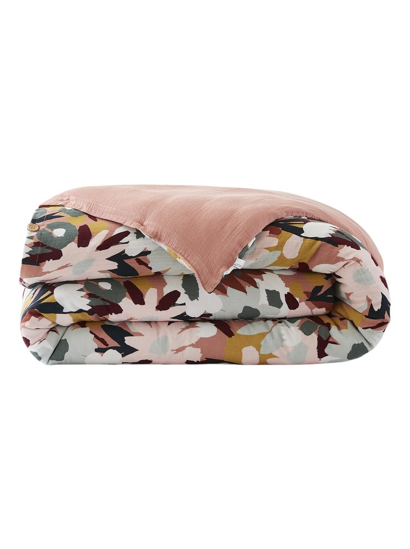 Housse de couette Gaze Coton 220 x 240 cm Leane Rose - Kiabi