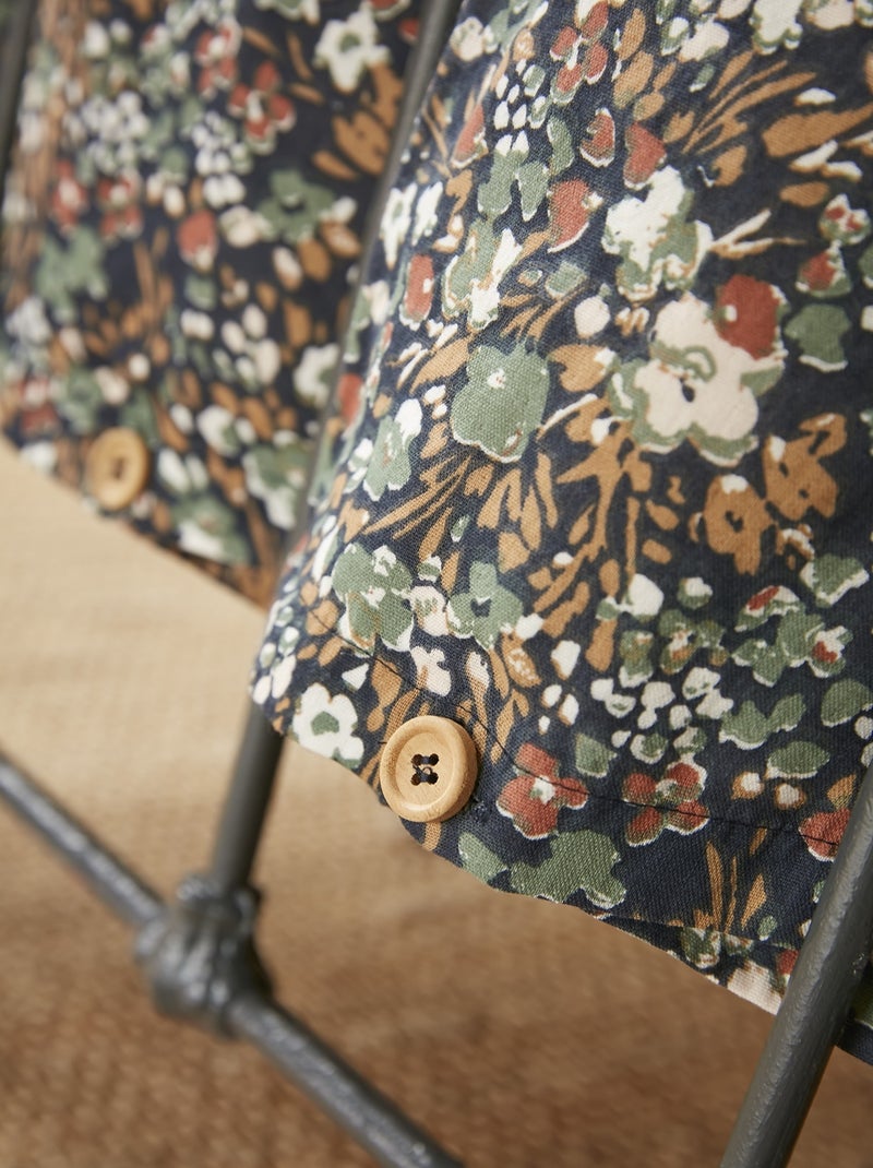 Housse de couette Gaze Coton Capucine Bleu nuit - Kiabi