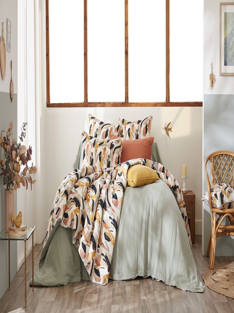 Housse de couette Gaze Coton Julia Vert - Kiabi