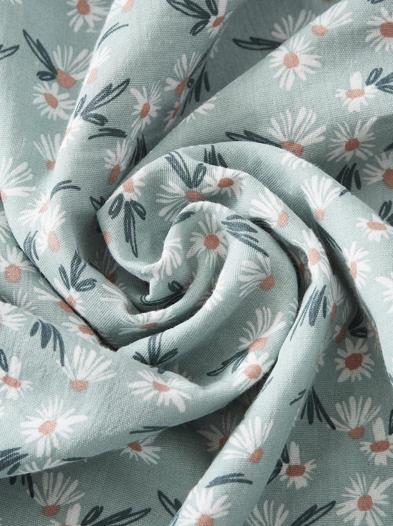 Housse de couette Gaze Coton Marguerite Bleu - Kiabi