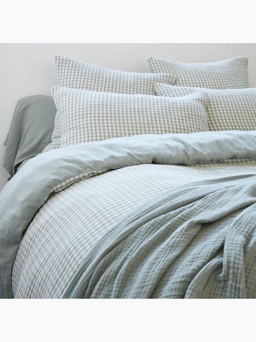 Housse de couette gaze de coton carreaux Vichy - Kiabi