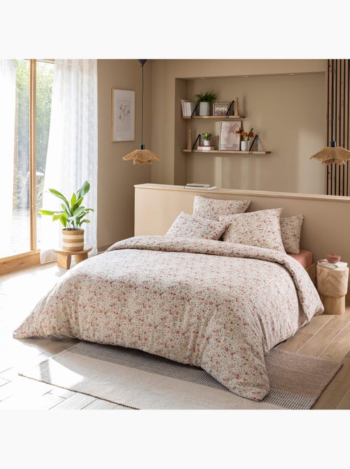 Housse de couette gaze de coton floral - Kiabi