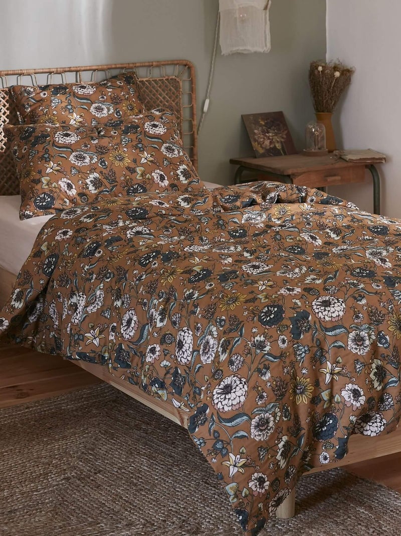 Housse de couette gaze de coton Marron - Kiabi