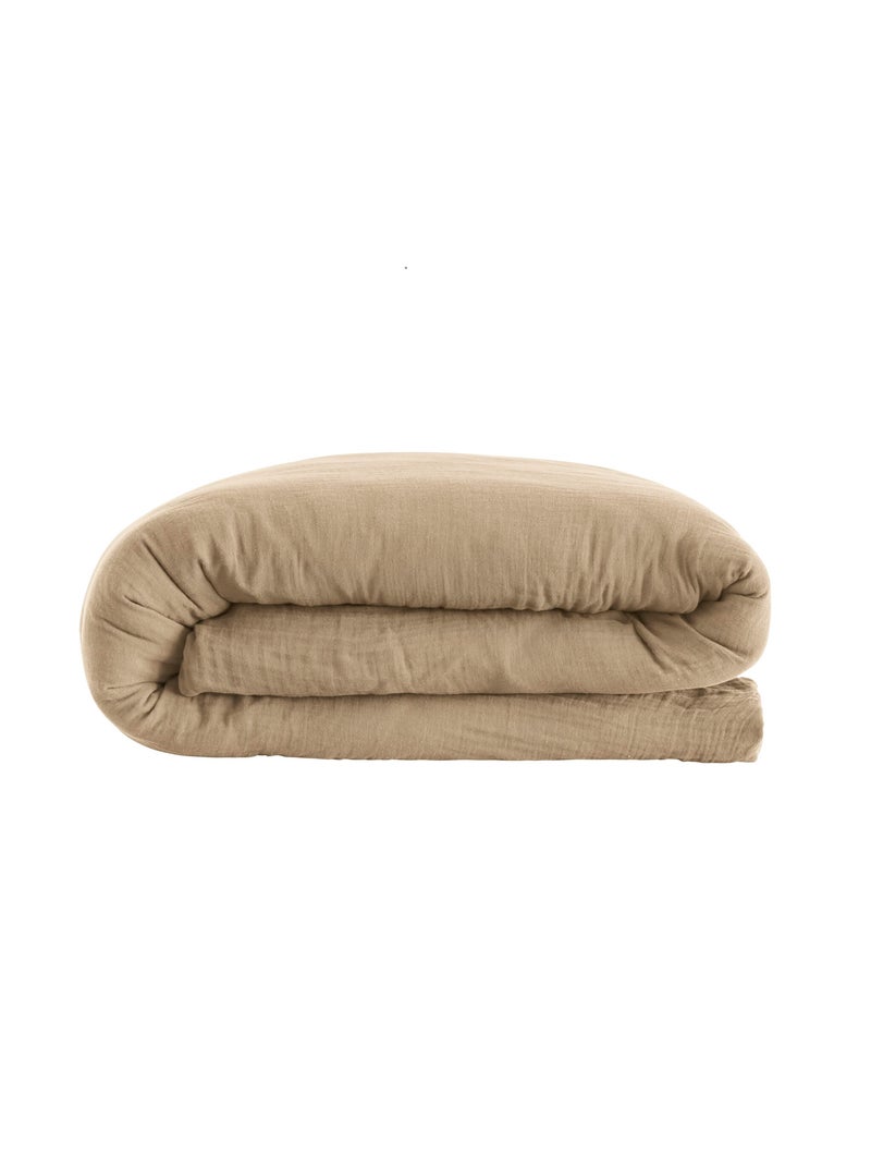 Housse de couette gaze de coton NOA Beige - Kiabi