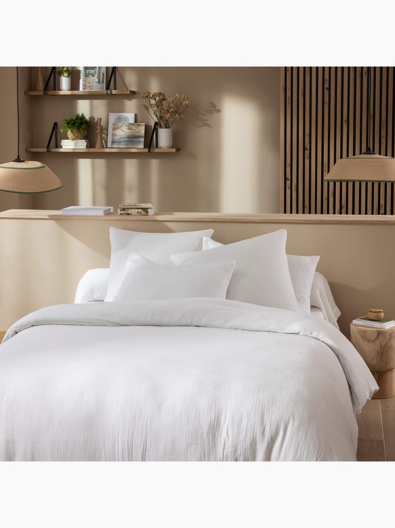 Housse de couette gaze de coton NOA Blanc - Kiabi