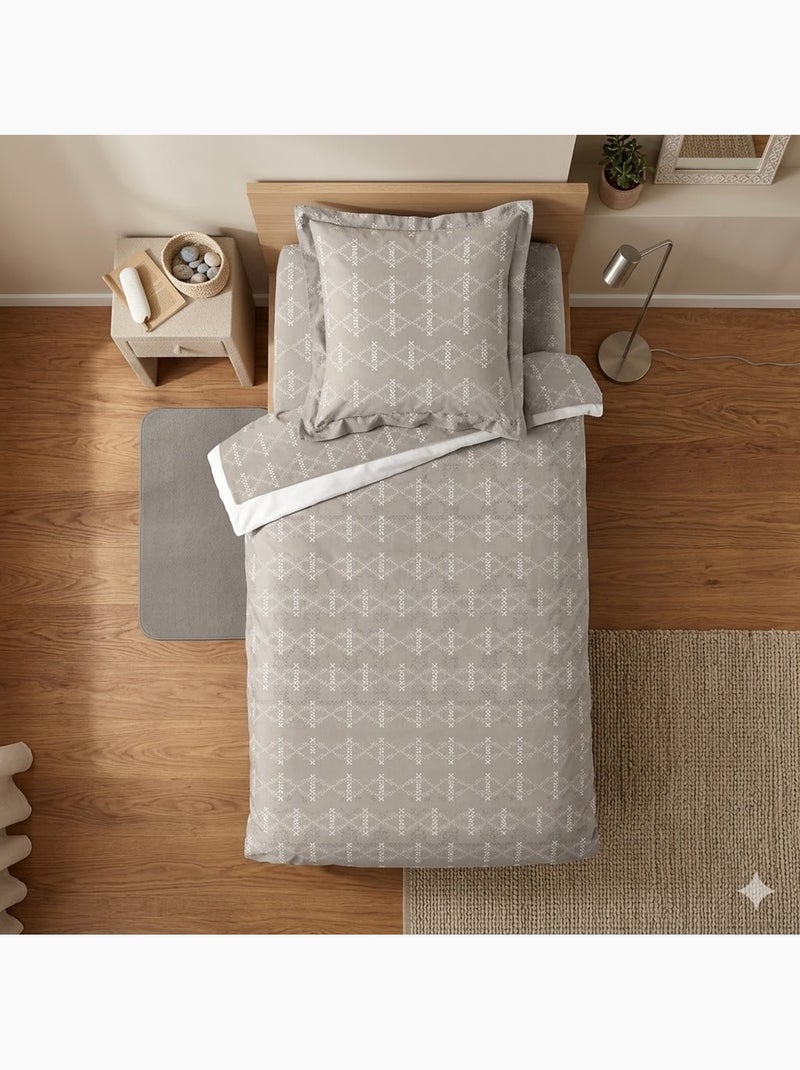 Housse de couette Geometrix Beige - Kiabi