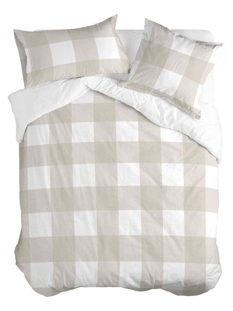 Housse de couette Gingham "Happyfriday" Beige - Kiabi
