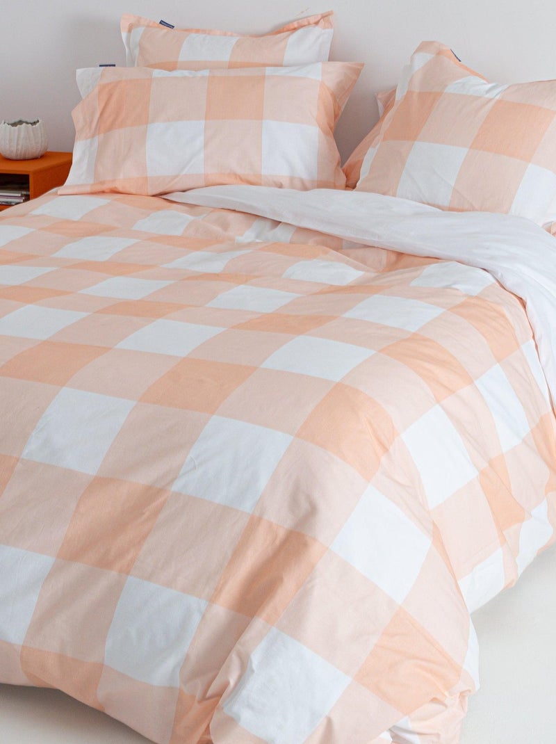 Housse de couette Gingham "Happyfriday" Orange - Kiabi