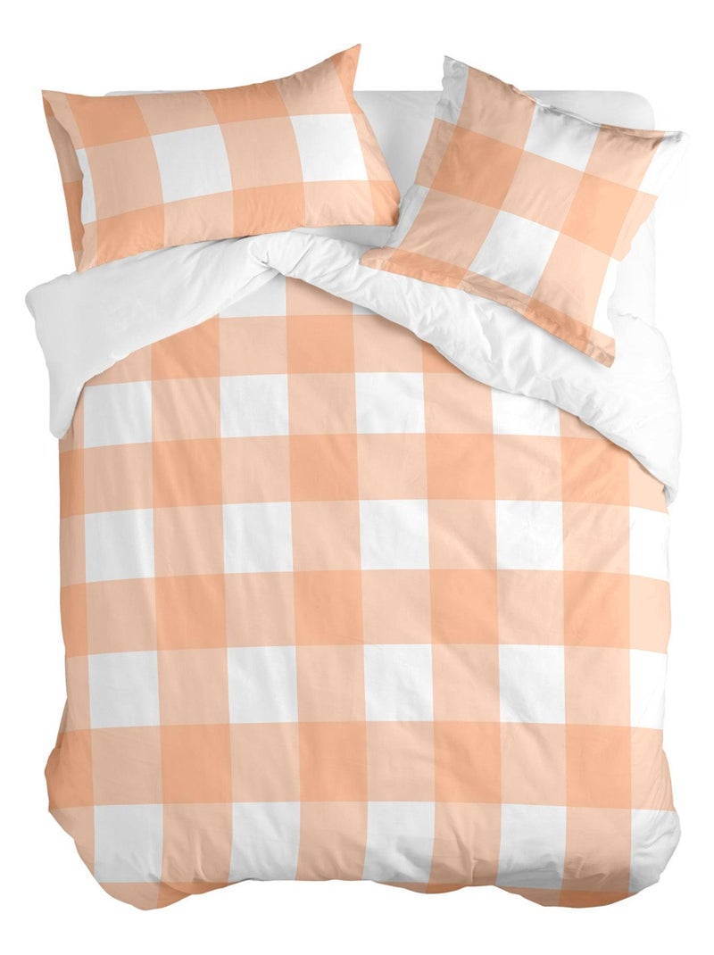 Housse de couette Gingham "Happyfriday" Orange - Kiabi