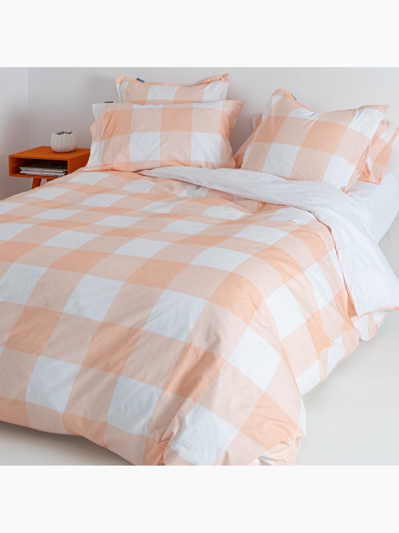 Housse de couette Gingham "Happyfriday" Peche - Kiabi