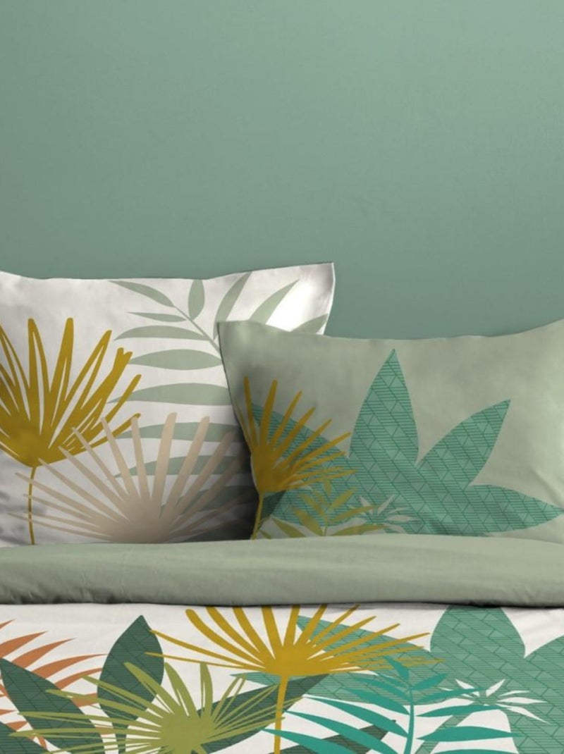 Housse de couette  GIOVANA + taie(s) coton 57 fils Vert - Kiabi