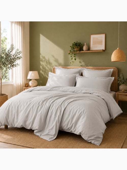 Housse de couette Grand Hôtel Signature — Percale de coton peigné 80 fils/cm² - Kiabi Housse de couette Grand Hôtel Signature — Percale de coton peigné 80 fils/cm² - Kiabi