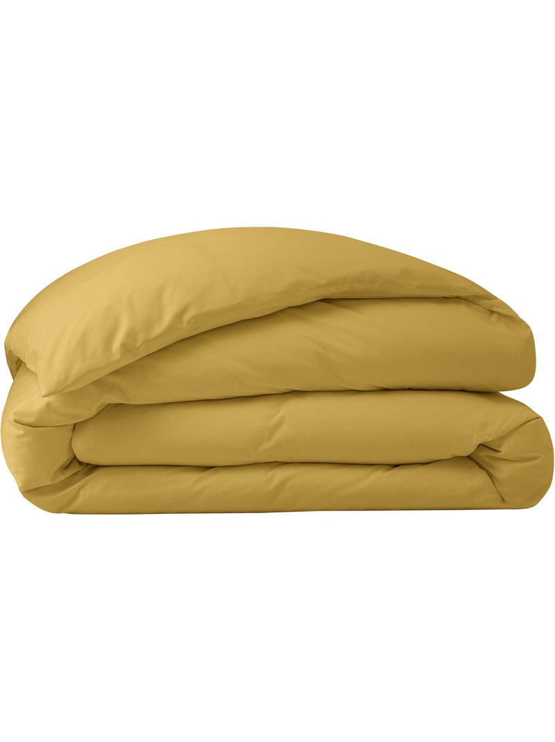 Housse de couette Grand Hôtel Signature — Percale de coton peigné 80 fils/cm² Jaune - Kiabi