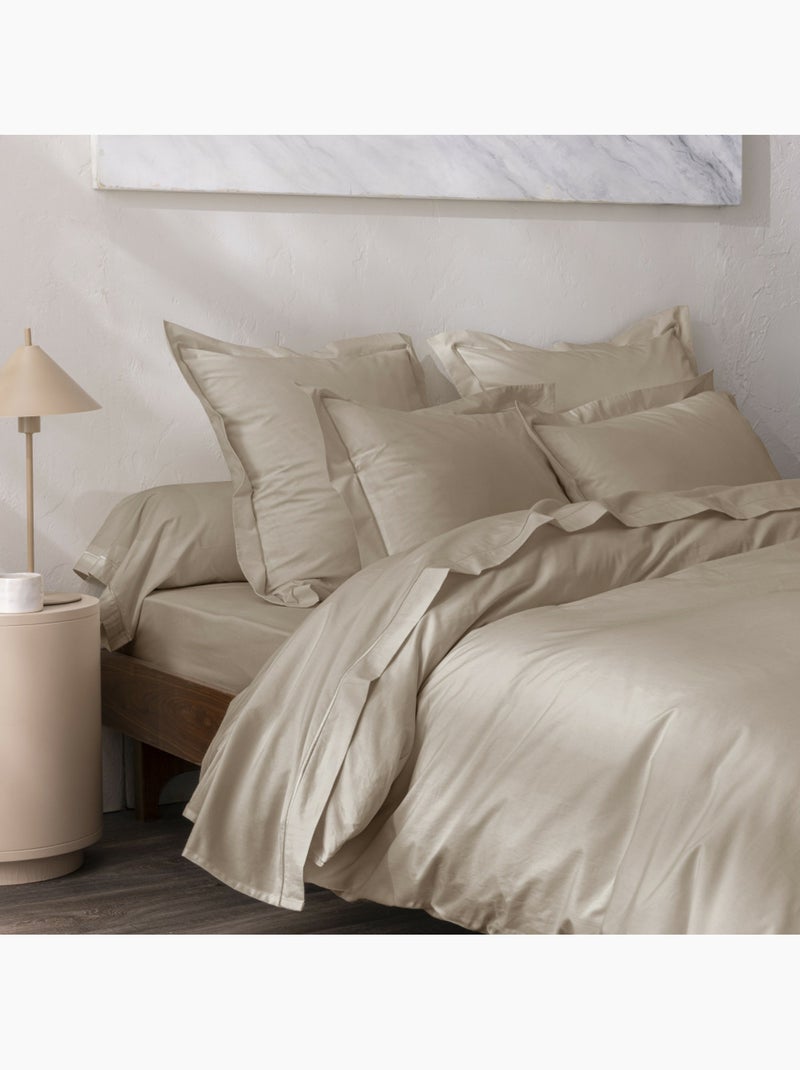 Housse de couette Grand Hôtel Signature — Percale de coton peigné 80 fils/cm² Lin - Kiabi