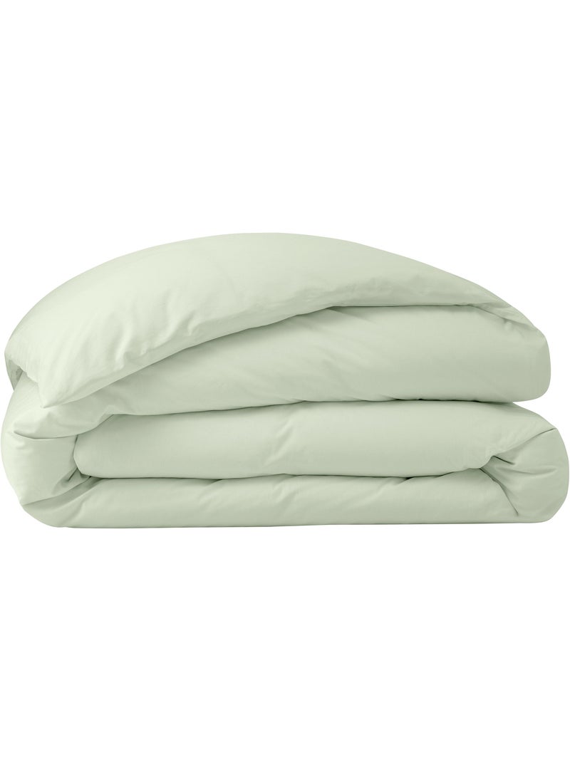 Housse de couette Grand Hôtel Signature — Percale de coton peigné 80 fils/cm² Vert d'eau - Kiabi