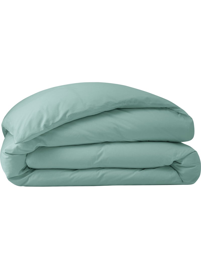 Housse de couette Grand Hôtel Signature — Percale de coton peigné 80 fils/cm² Vert - Kiabi