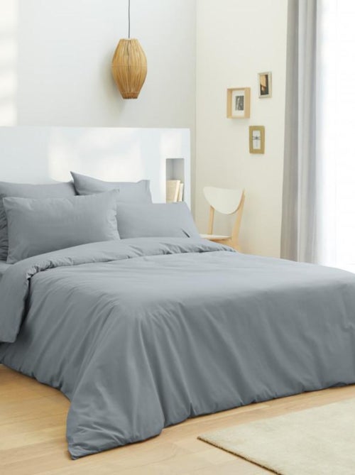 Housse De Couette Gris Clair 260 X 240 Cm / 100% Coton / 57 Fils/cm² Pour Lit 2 Places "king Size" - Kiabi