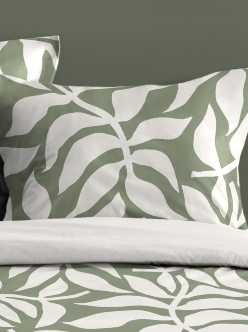 Housse de couette HAKOL + 2 taies coton 57 fils Vert - Kiabi