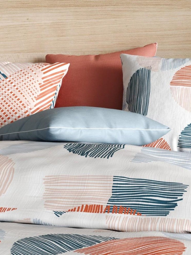 Housse de couette  Halley + taie(s) coton 57 fils Blanc - Kiabi