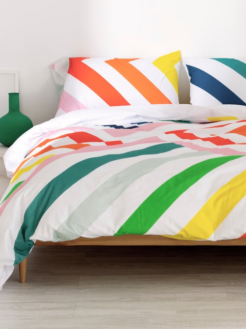 Housse de couette Happy stripes "Happyfriday" - Kiabi