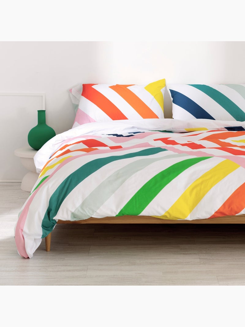 Housse de couette Happy stripes "Happyfriday" Multicolore - Kiabi