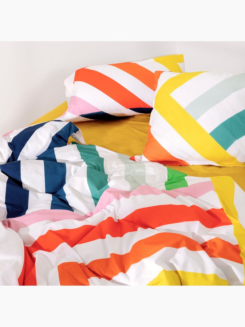 Housse de couette Happy stripes "Happyfriday" Multicolore - Kiabi