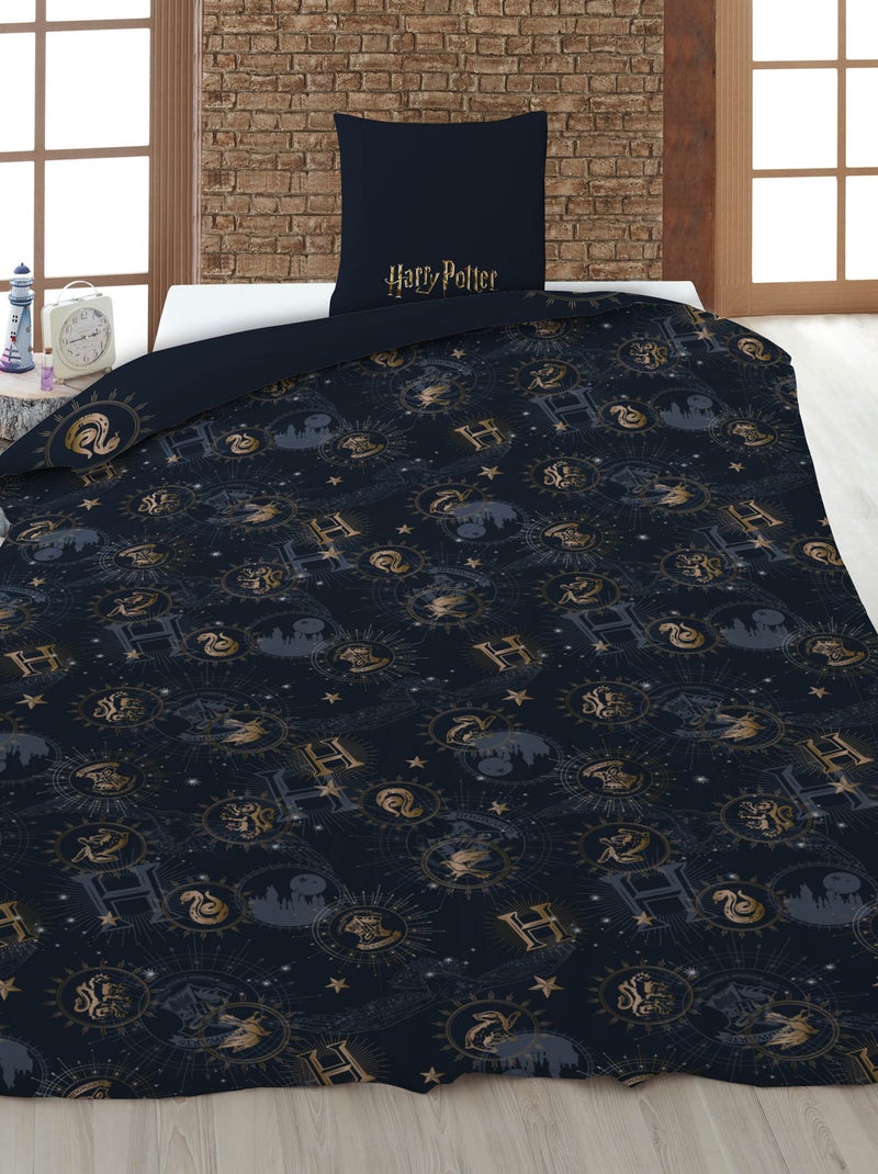 Housse de couette 'Harry potter' 140x200 cm avec oreillers Bleu - Kiabi