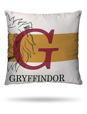 Housse de couette Harry Potter Gryffondor Lion 140x200 cm - 100% Coton - Blanche et or