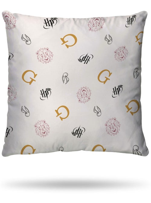 Housse de couette Harry Potter Gryffondor Lion 140x200 cm - 100% Coton - Blanche et or - Kiabi