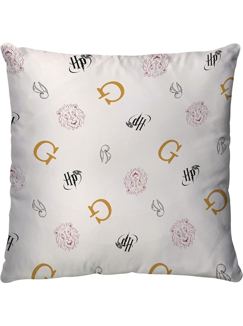 Housse de couette Harry Potter Gryffondor Lion 140x200 cm - 100% Coton - Blanche et or Blanc - Kiabi