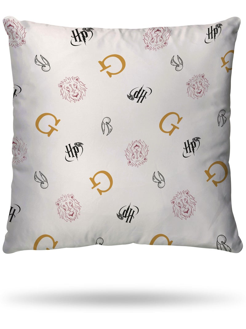 Housse de couette Harry Potter Gryffondor Lion 220x240 cm - 100% Coton - Blanche et or Blanc - Kiabi