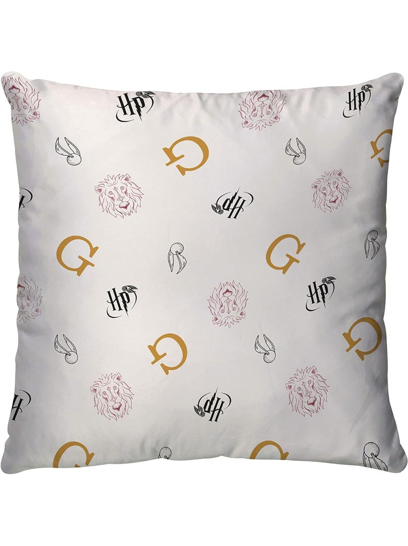 Housse de couette Harry Potter Gryffondor Lion 220x240 cm - 100% Coton - Blanche et or Blanc - Kiabi