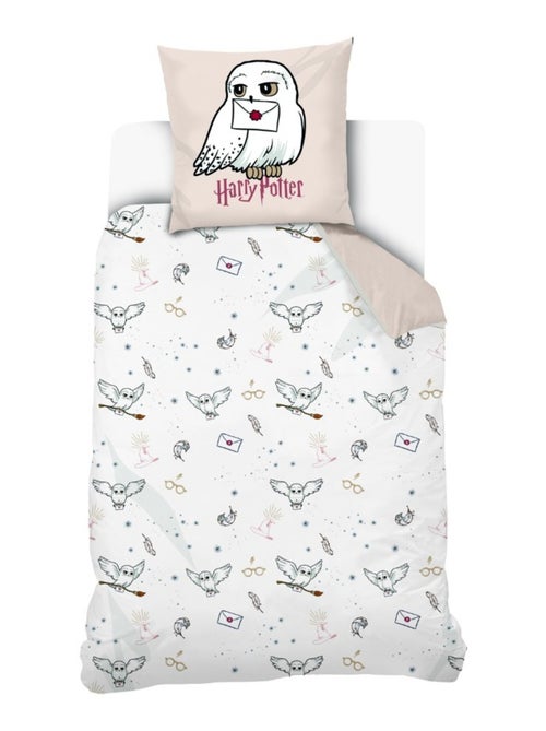 Housse de couette Harry Potter Hedwige 140x200 cm - 100% Coton - Rose - Kiabi