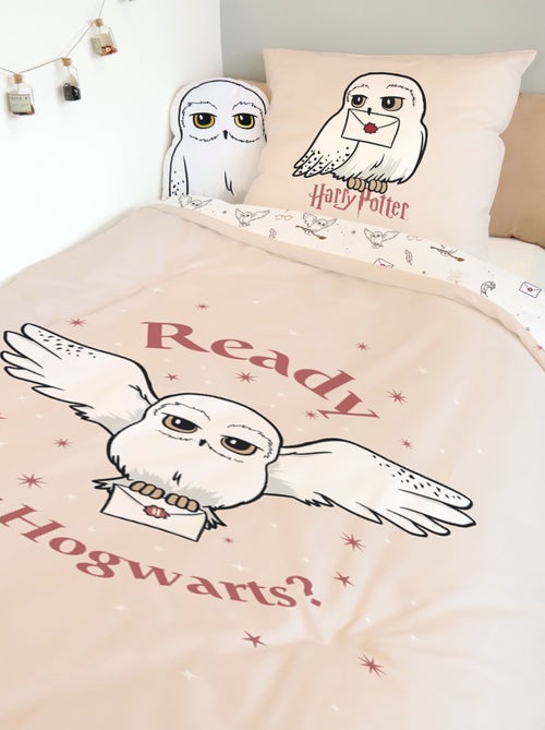 Housse de couette Harry Potter Hedwige 140x200 cm - 100% Coton - Rose - Kiabi
