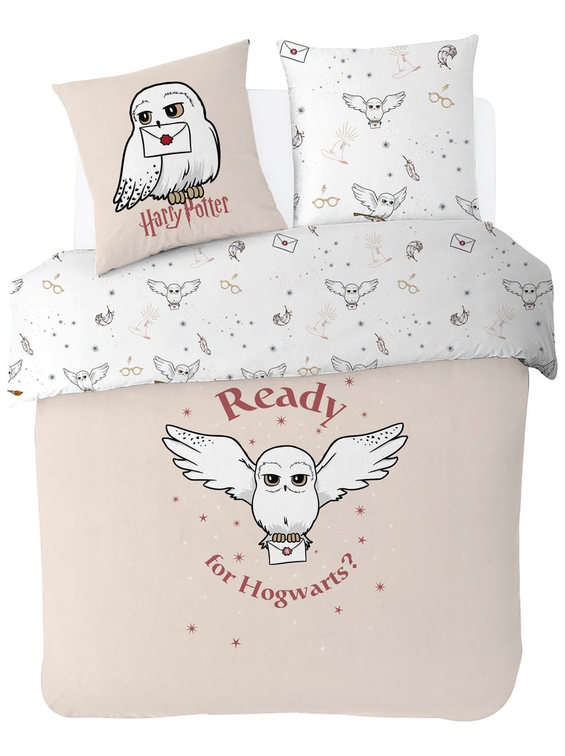 Housse de couette Harry Potter Hedwige 200x200 cm - 100% Coton - Ecru Ecru - Kiabi