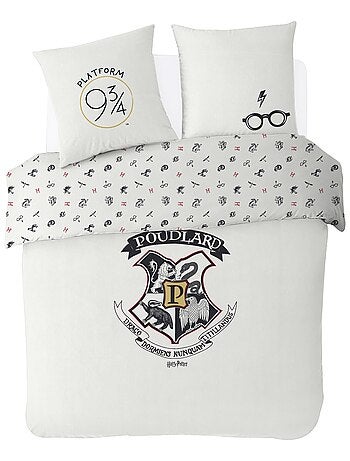 HARRY POTTER Harry Potter - Parure de Lit Enfant Poudlard by Night - Housse  de couette 140x200 Taie d'Oreiller 63x63 cm pas cher 