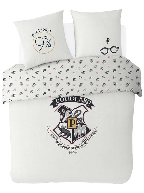 Housse de couette Harry Potter Poudlard 200x200 cm - 100% Coton - Kiabi