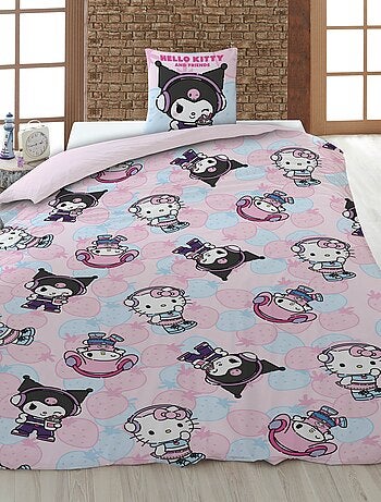 Housse de couette 'Hello Kitty' 140x200 cm avec oreillers