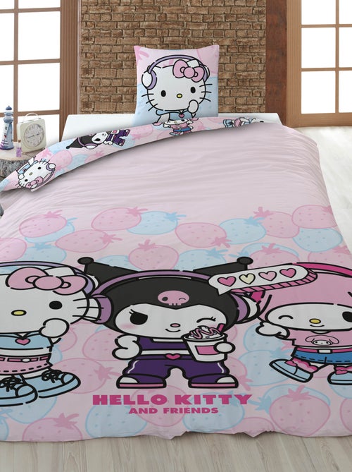 Housse de couette 'Hello Kitty' 140x200 cm avec oreillers - Kiabi