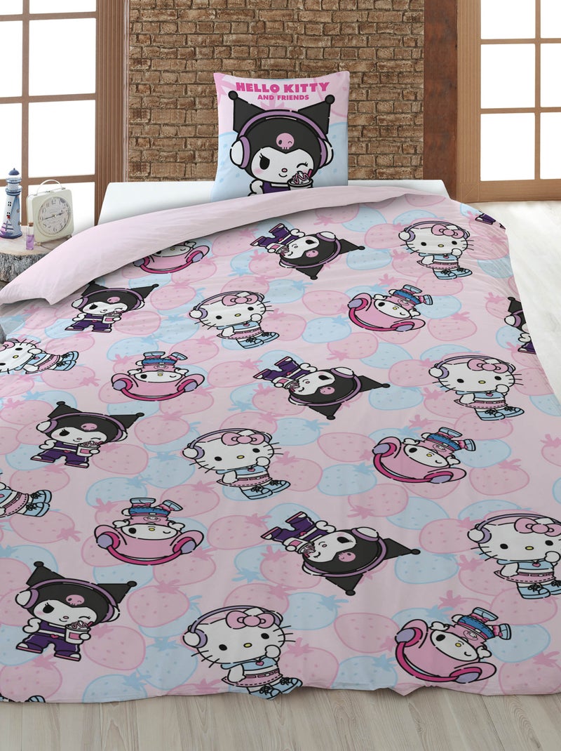 Housse de couette 'Hello Kitty' 140x200 cm avec oreillers Rose - Kiabi