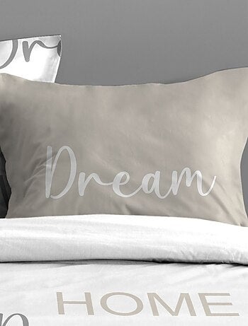 Housse de couette HOME LOVE + 2 taies coton 57 fils